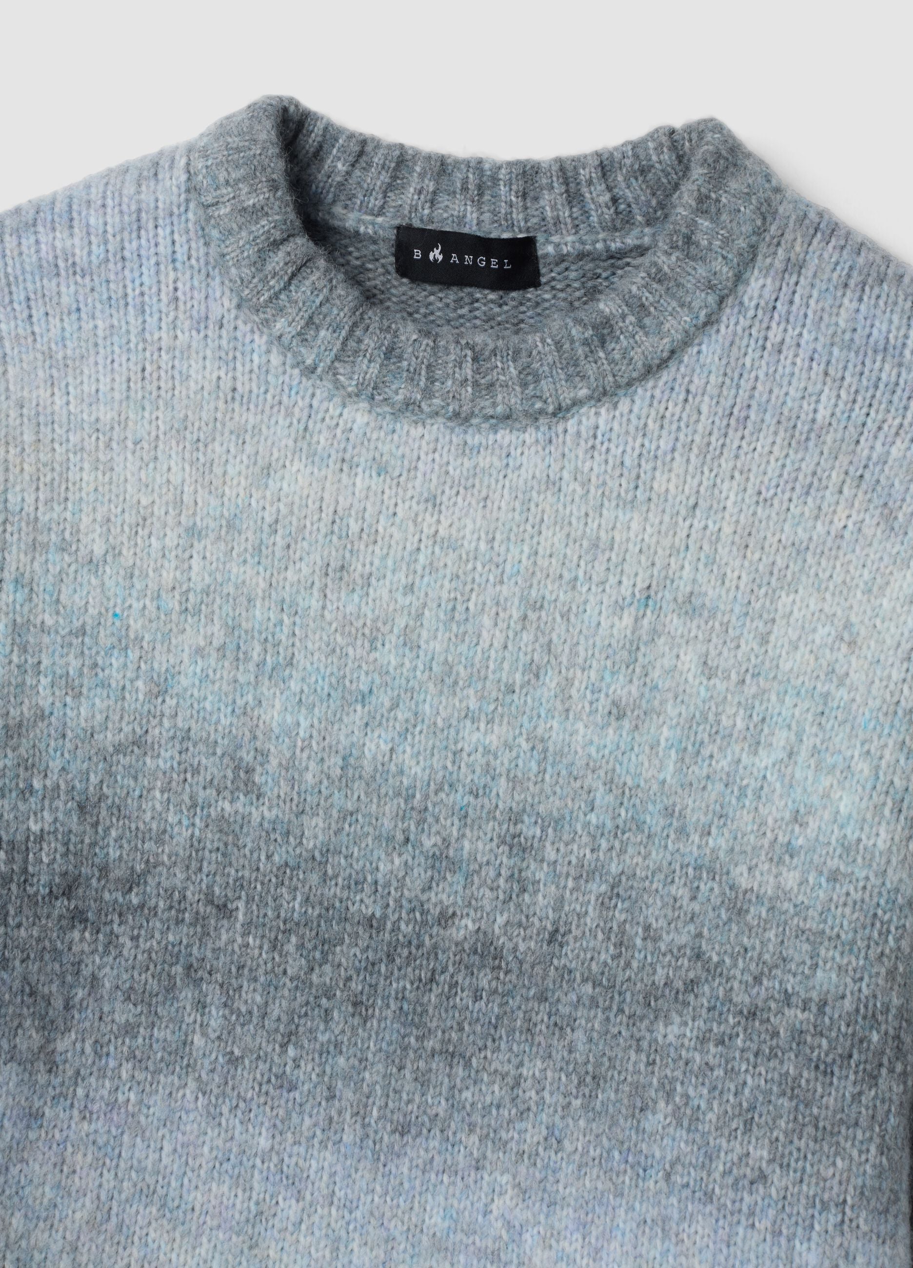 Blue wool-blend crew-neck jumper