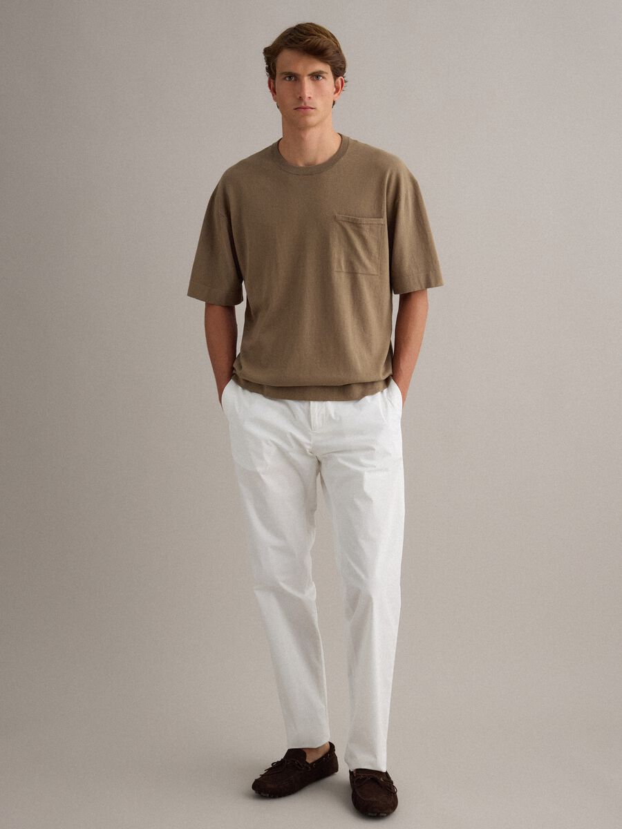 Brown short sleeve pure cotton T-shirt_1