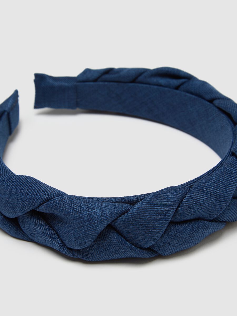 Braided Pure Cotton Blue Hairband_1