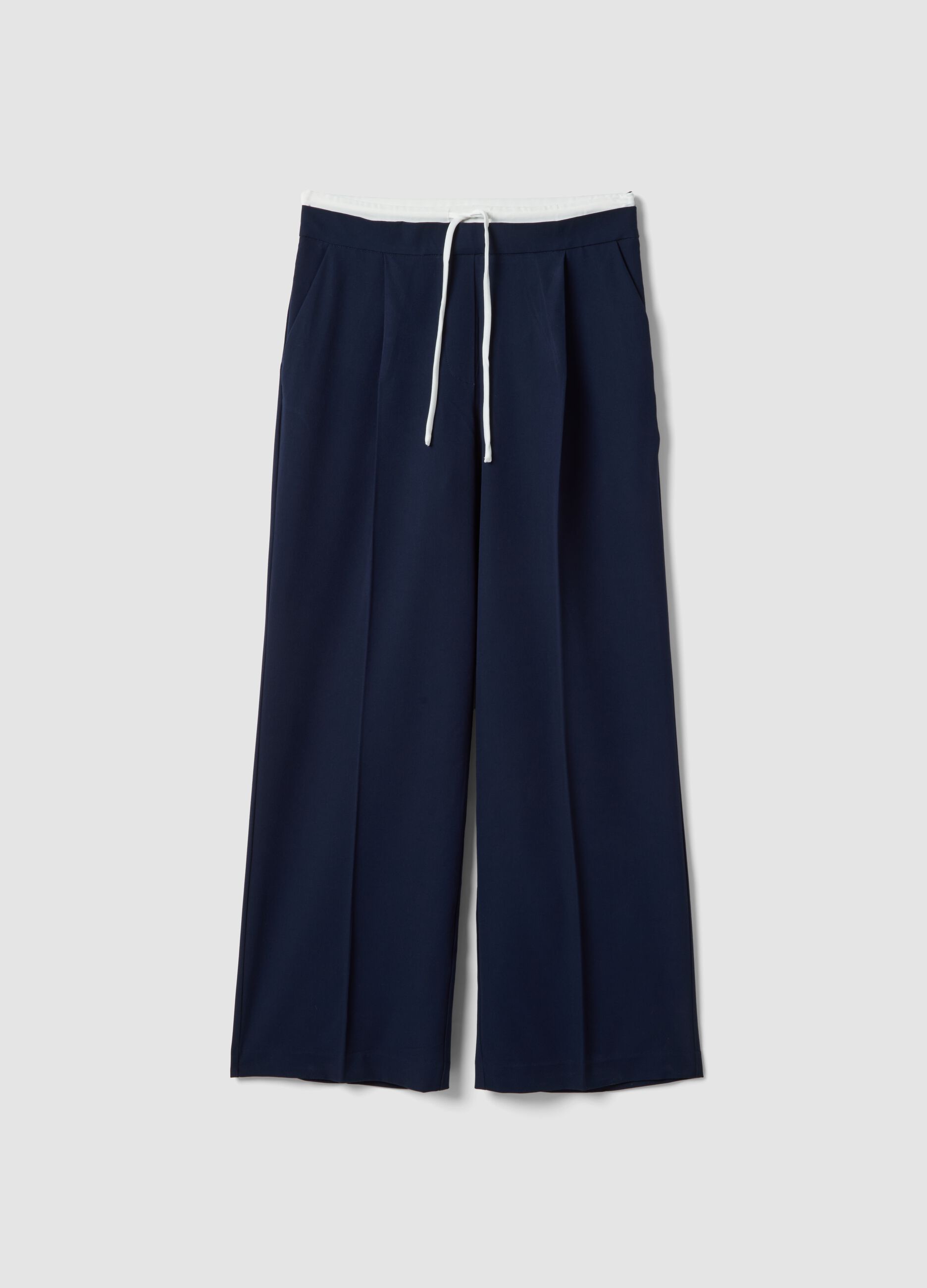 Pantaloni jogger blu regular fit con vita elastica