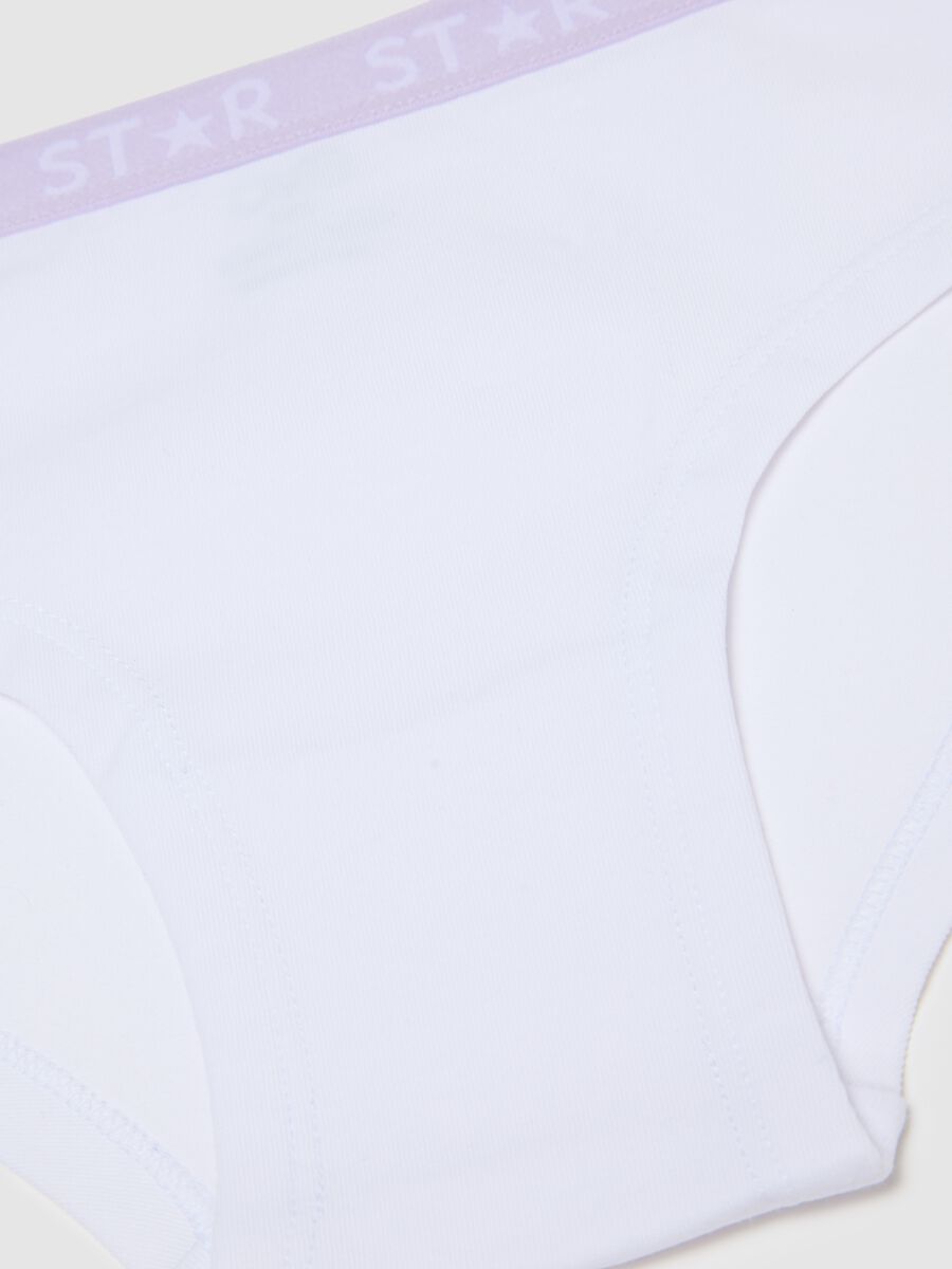 White stretch cotton panties for girls, regular fit_3