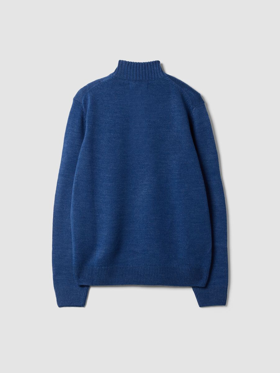 Blue half-zip neck jumper_2