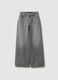 Grey Wide Leg Pure Cotton Jeans_0