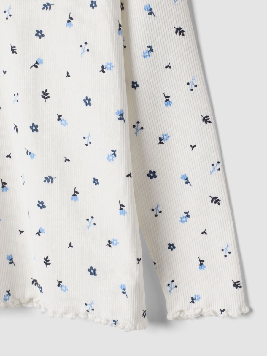 White organic stretch cotton T-shirt with pattern_2