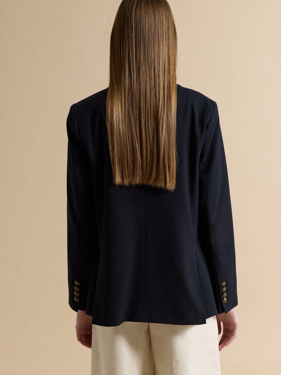 Doppelreihiger Blazer in Blau aus elastischer Viskose, Regular Fit_3