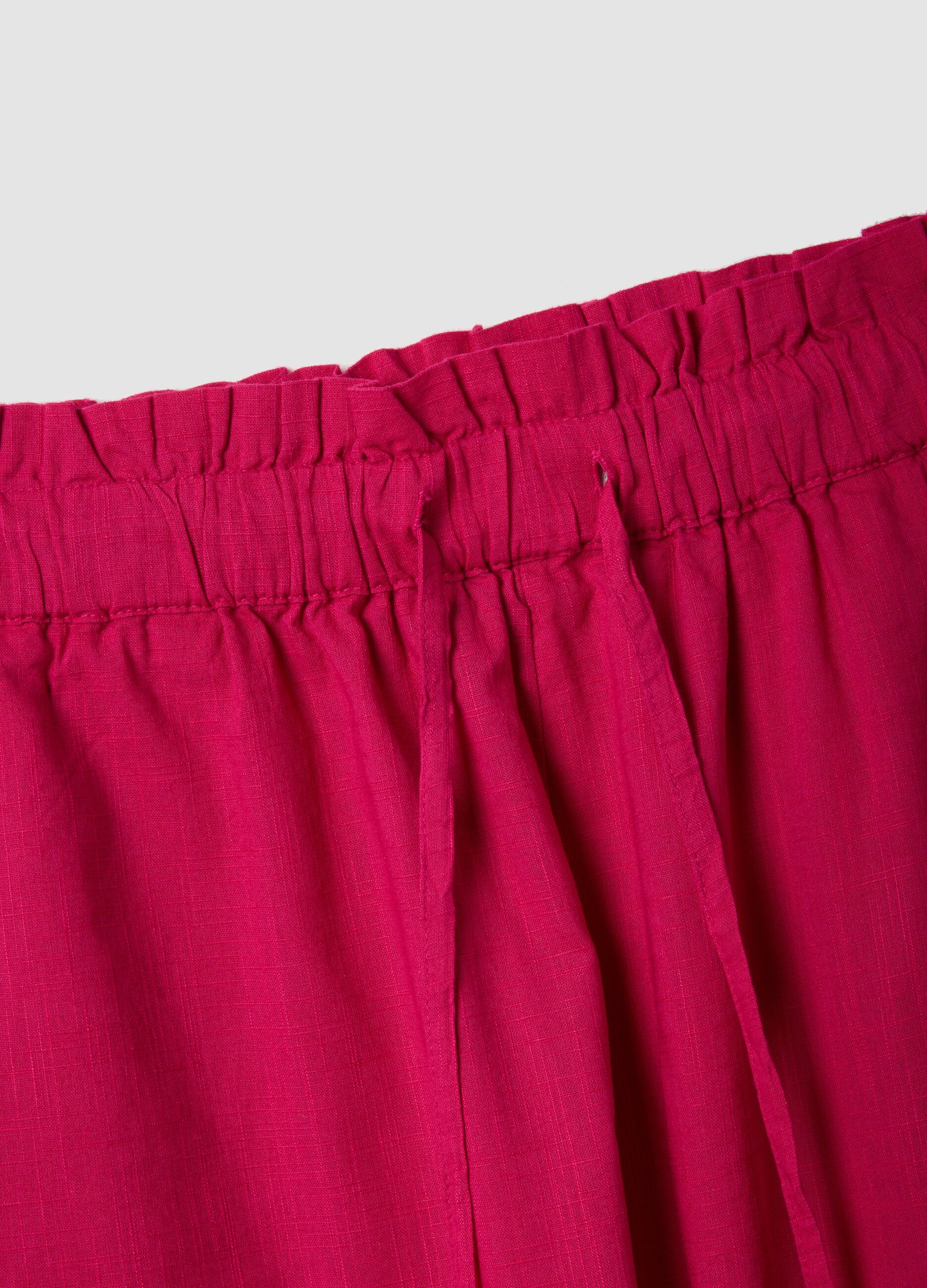 Pink 100% cotton shorts, regular fit