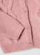 Rosa Strickjacke mit Rundhalsausschnitt und Ajourmuster_3