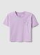T-shirt boxy fit de algod&atilde;o puro roxo para menina com estrela_0