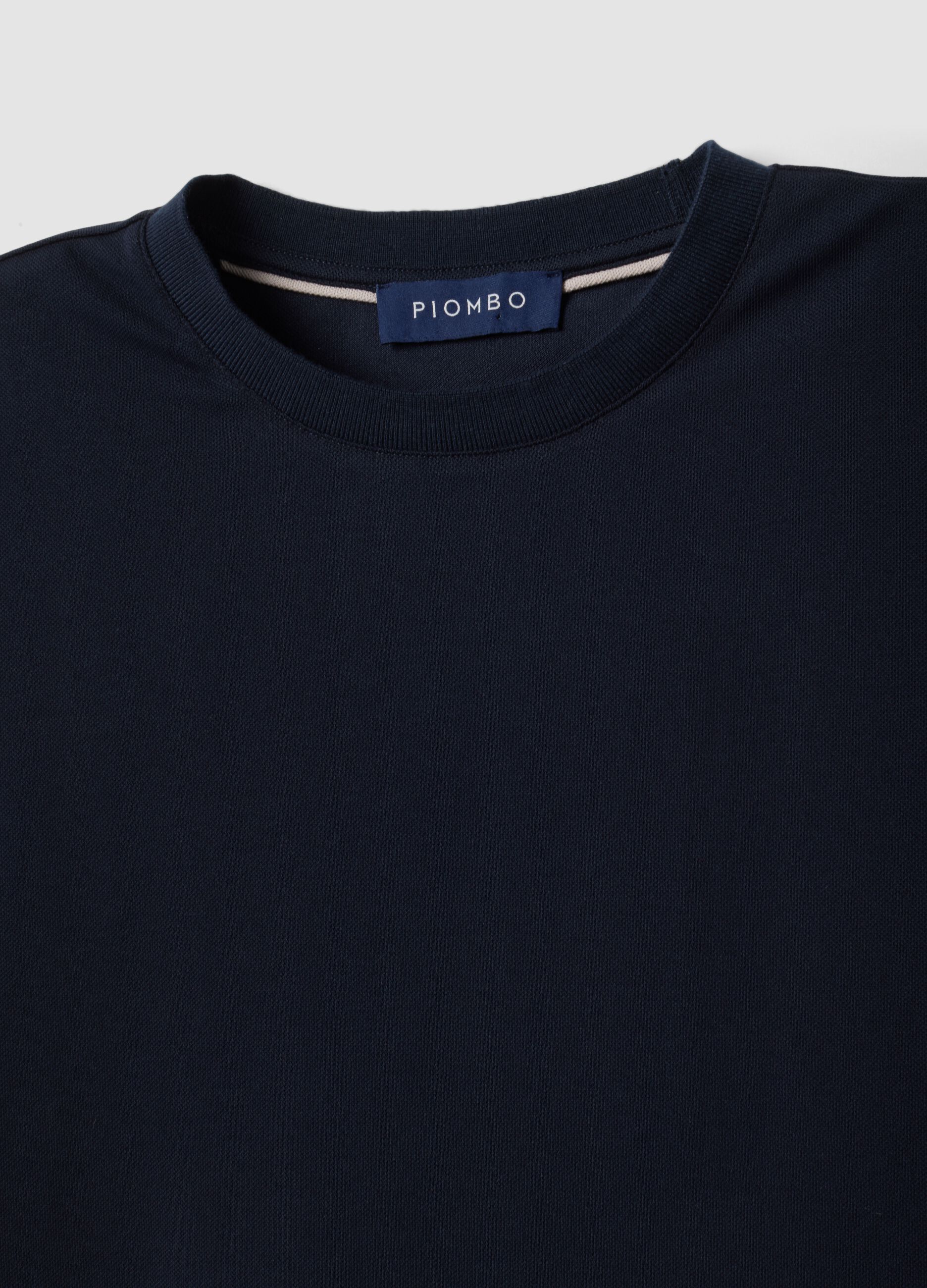 T-shirt blu in misto cotone piquet elasticizzato regular fit Easy Dry
