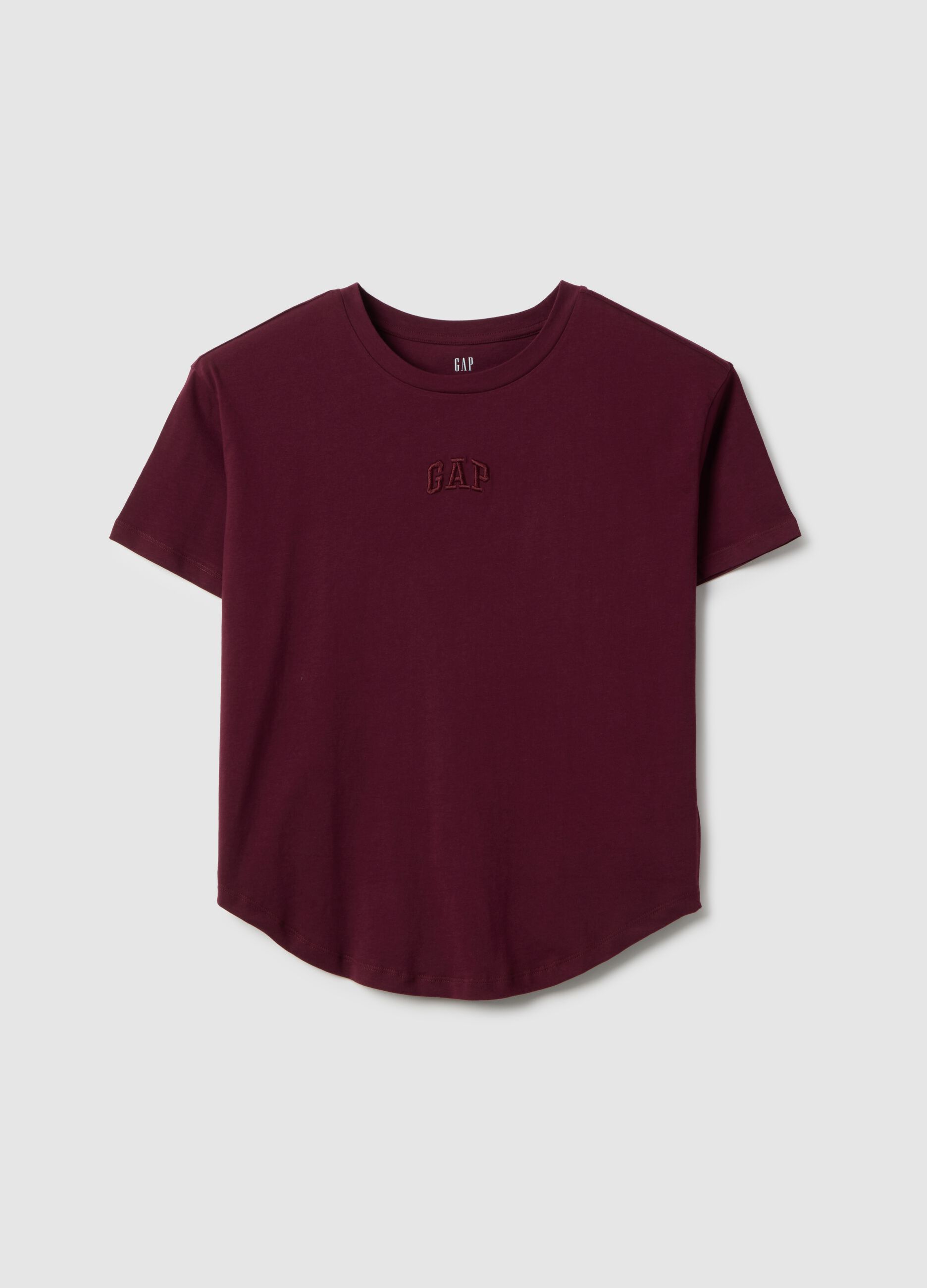 Short-sleeve red cotton T-shirt with regular fit and logo