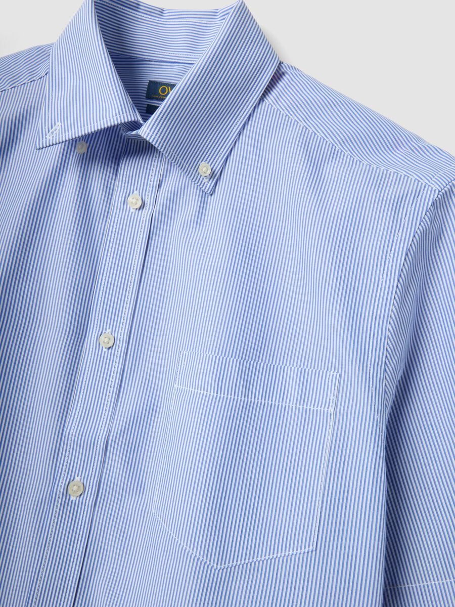Light blue striped short-sleeve regular-fit shirt_5