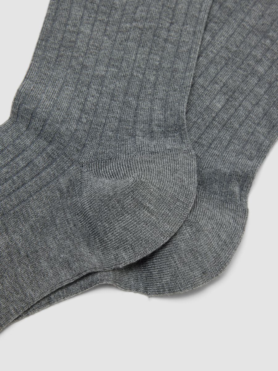Long grey socks in stretch viscose blend_2