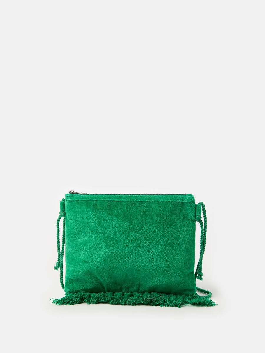 Velvet clutch bag with tassels_0