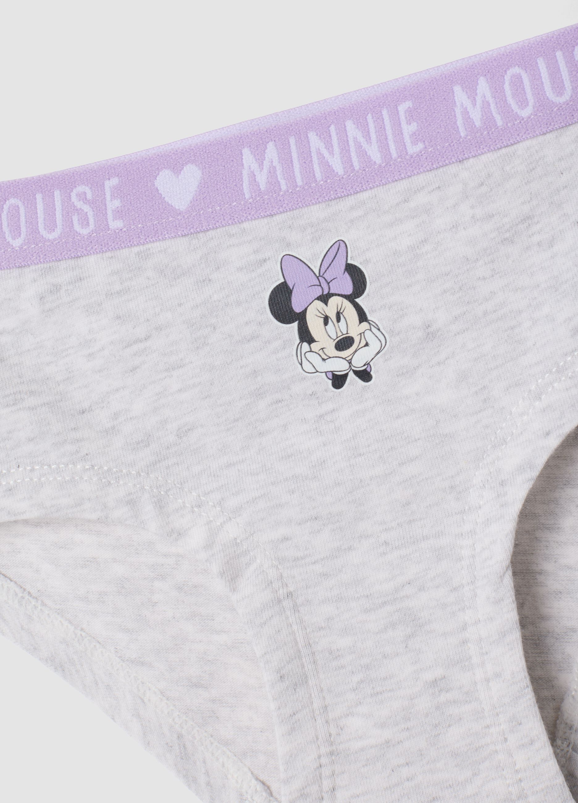 3-pack Minnie-pattern stretch organic cotton briefs