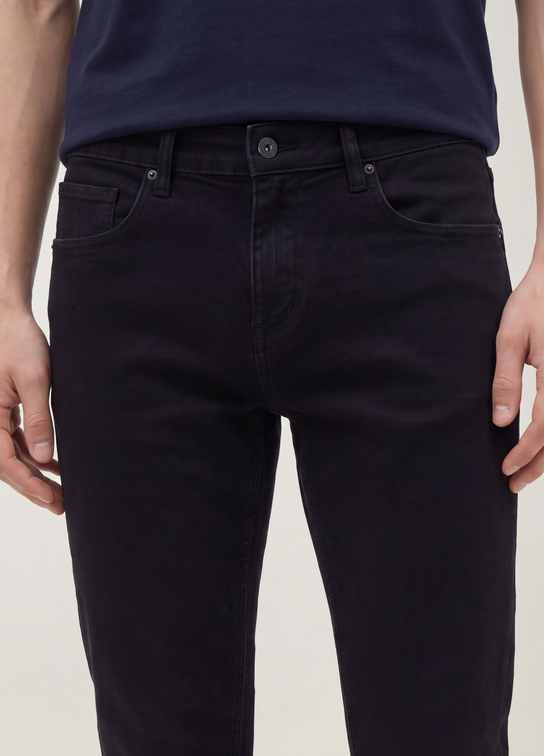 Schwarze Skinny-Fit-Jeans aus Stretch-Baumwolle
