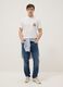 Wei&szlig;es T-Shirt aus reiner Baumwolle mit aufgesetztem Print, Regular Fit_1