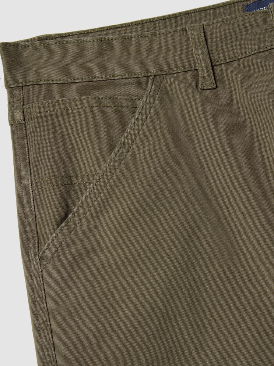 Slim Fit Green Stretch Cotton Chino Trousers_5