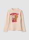 Rosa Langarm-T-Shirt mit Stehkragen aus reiner Bio-Baumwolle_0