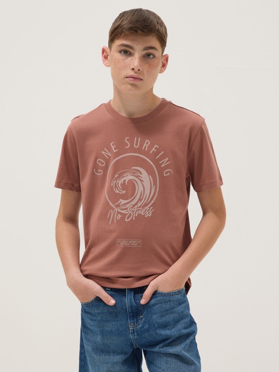 Camiseta verde de manga corta en puro algod&oacute;n org&aacute;nico_0