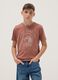 Brown short-sleeve organic cotton T-shirt for boys_0