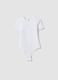 Girl's fitted white stretch cotton bodysuit_3