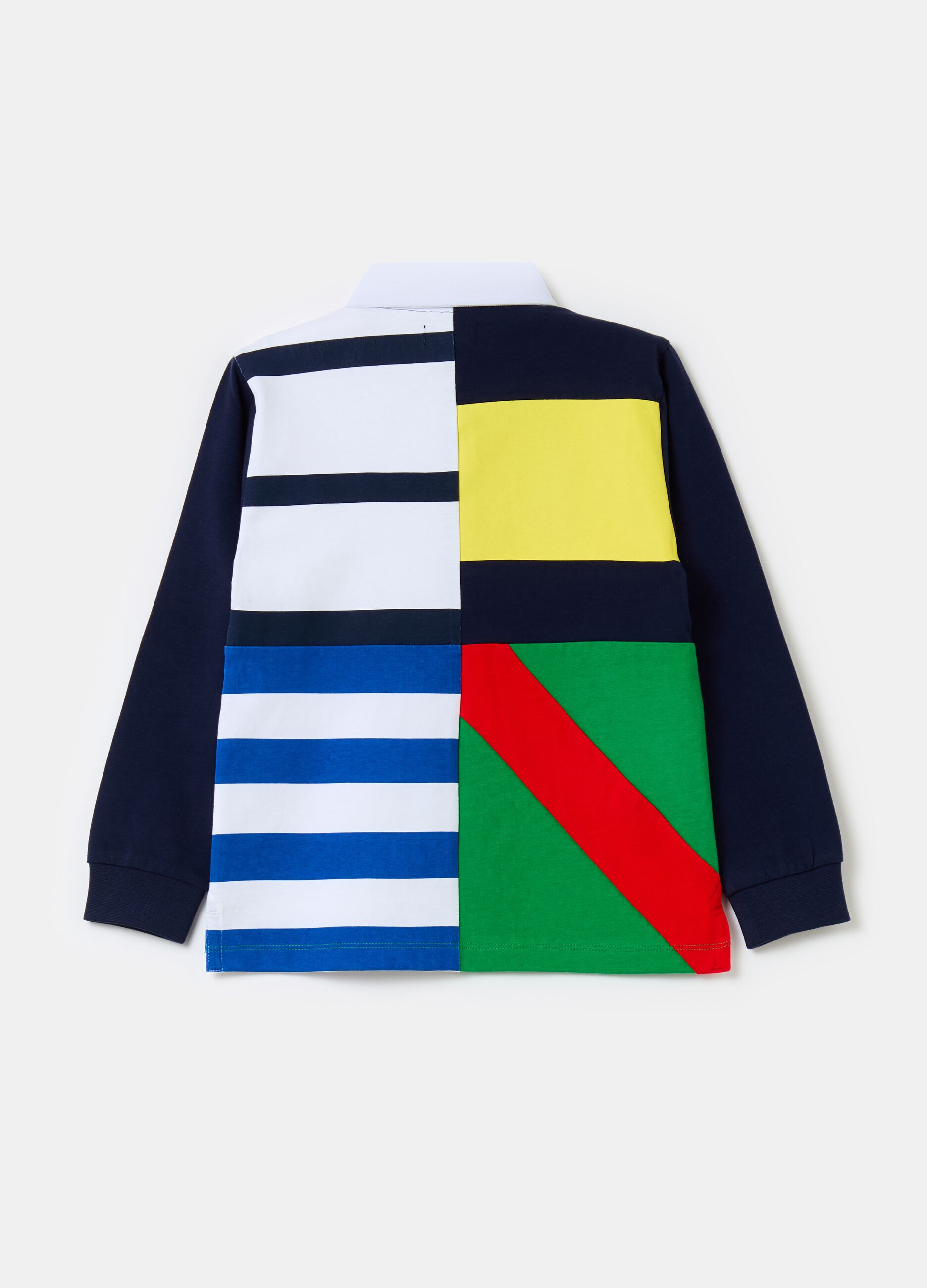 Colourblock polo shirt with patch