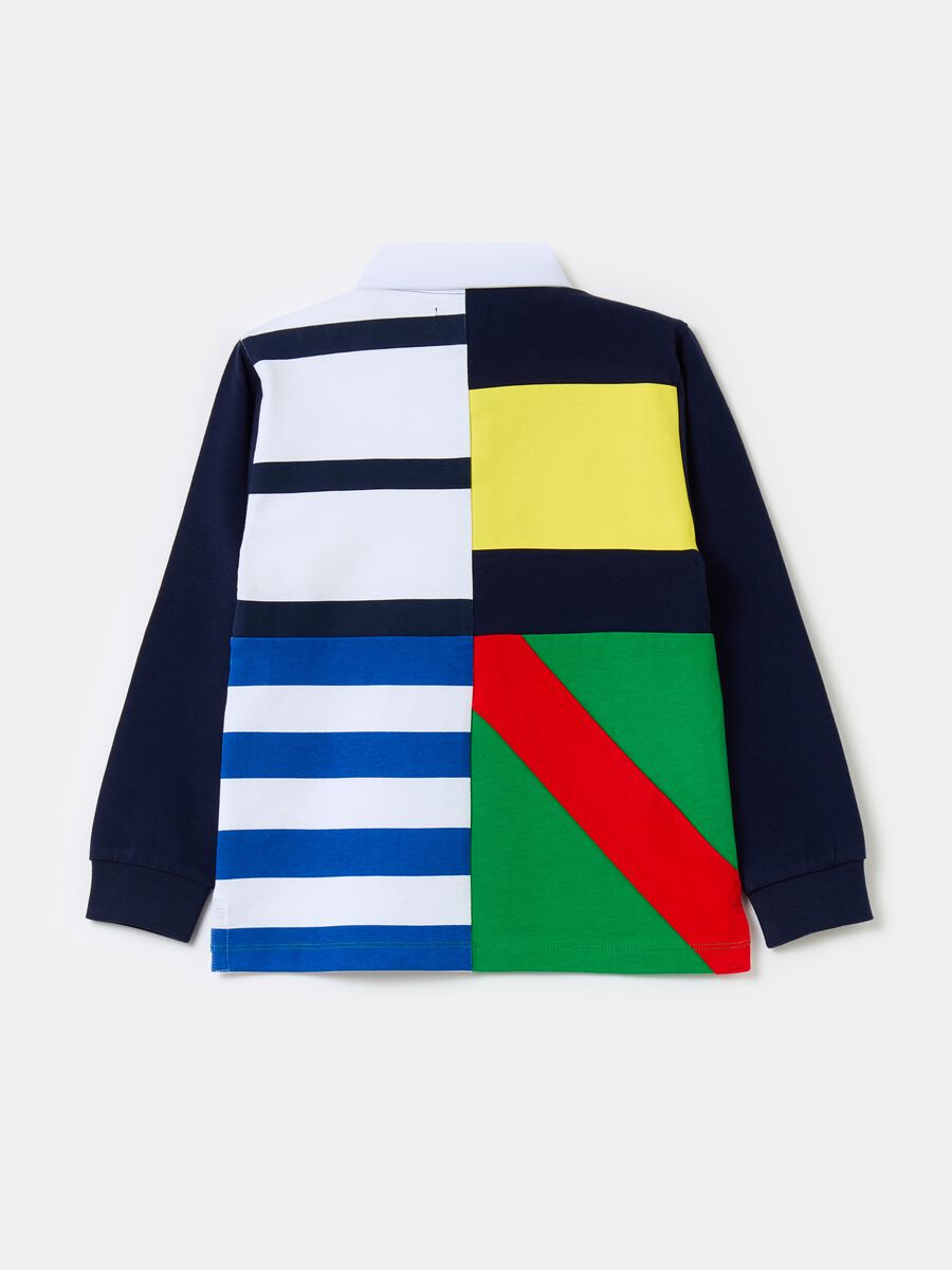 Colourblock polo shirt with patch_3