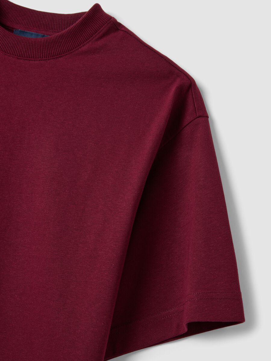 Rotes Jersey-T-Shirt aus Baumwollmischung mit Rundhalsausschnitt, Regular Fit_5