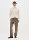 Brown corduroy stretch cotton trousers, regular fit_0