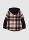 Check shirt with plush hood_1