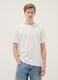 White short sleeve T-shirt regular fit with henley collar_0