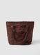Brown foldable shopper tote with double handles_0