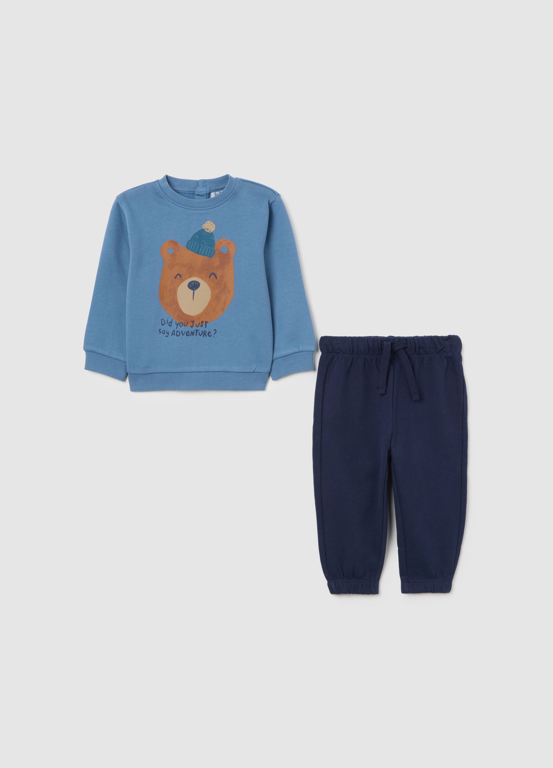 Blue and azure cotton outfit for boys