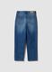 Jeans blu baggy in puro cotone con strappi per ragazzo_2