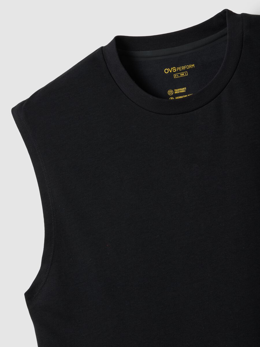 Black cotton blend vest regular fit_5