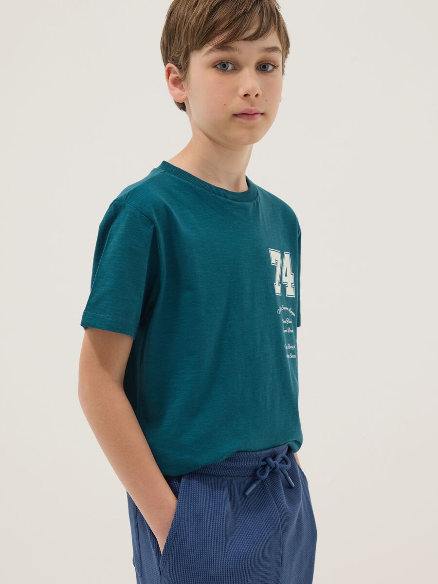 Multicoloured pure cotton regular-fit T-shirt and shorts set for boys_2