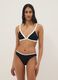 Black stretch swim briefs with white trim_0