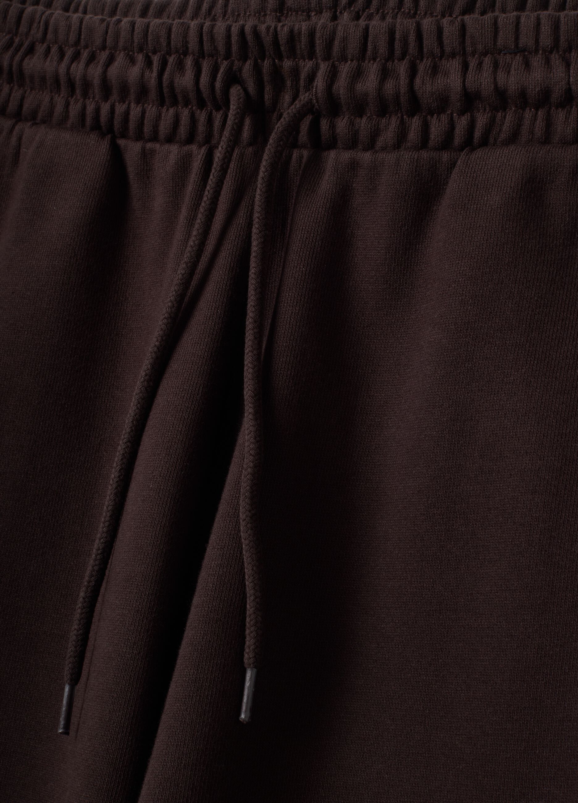 Braune Jogger aus reiner Baumwolle mit elastischem Bund, Oversize-Fit