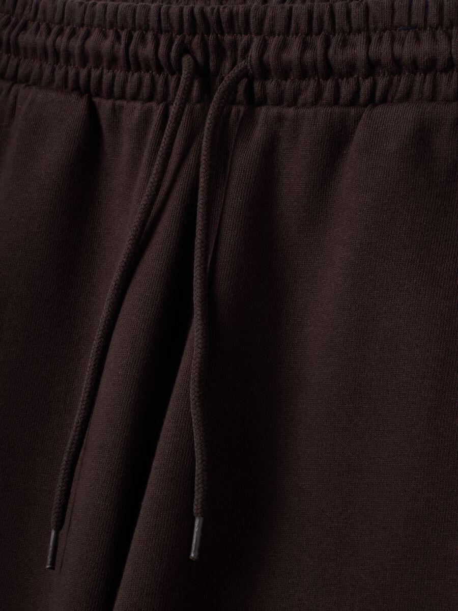 Braune Jogger aus reiner Baumwolle mit elastischem Bund, Oversize-Fit_1