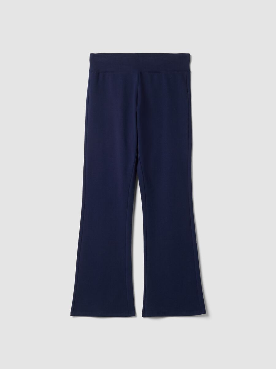 Blue bootcut trousers in stretch cotton_0