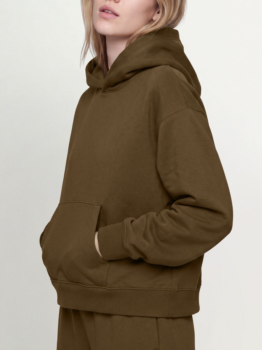 Green cotton-blend hoodie in a regular fit_1