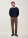 Brown slim-fit stretch cotton twill chino trousers_0
