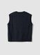 Grey pure wool gilet with deep V-neck_6