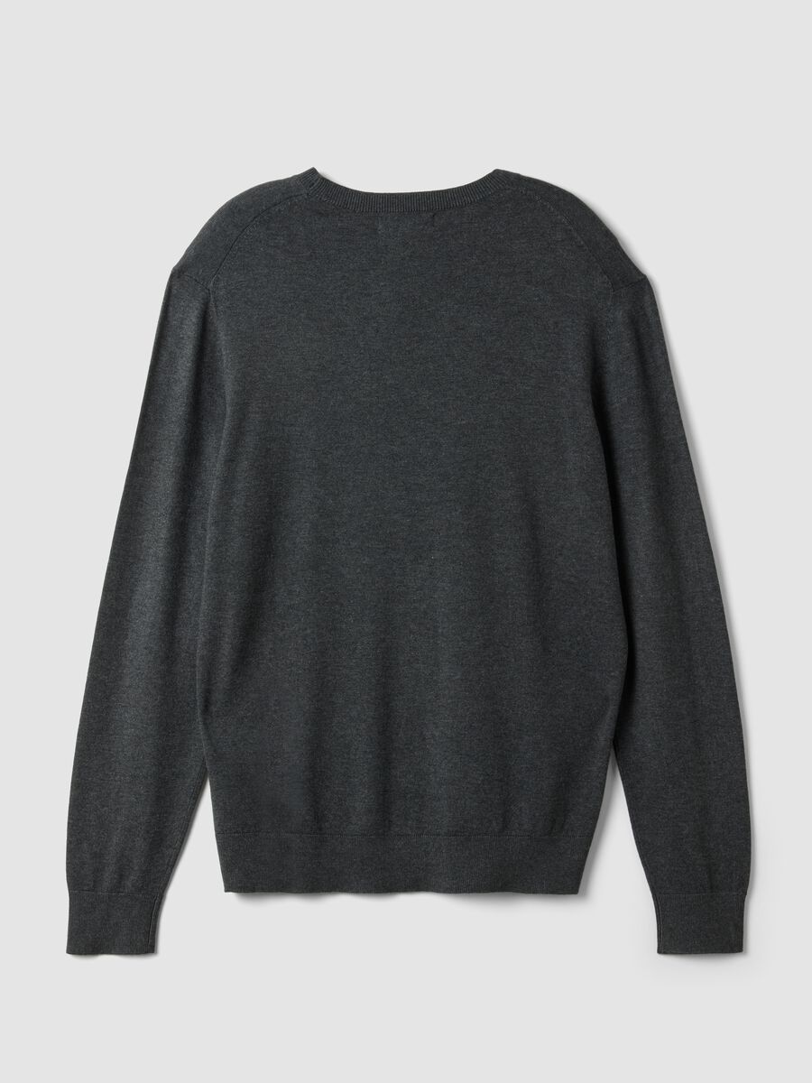 Grey crew-neck viscose-blend jumper, regular fit_5