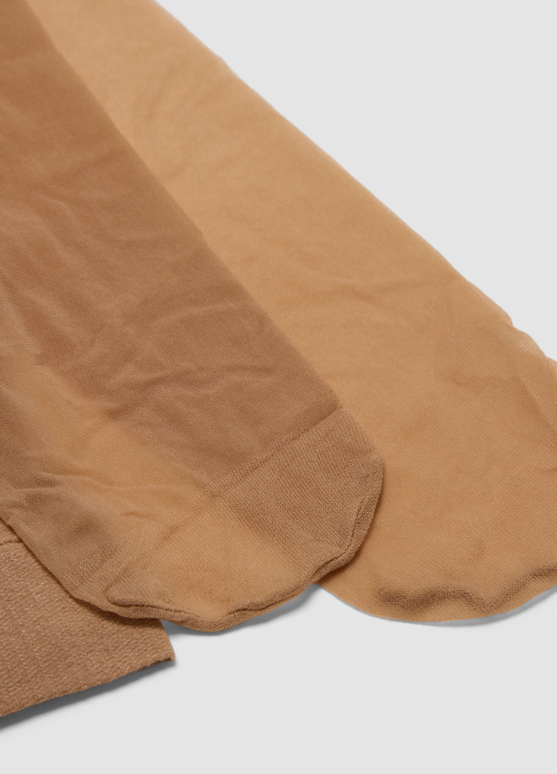 Dark beige ultra-sheer stretch tights