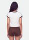 White pure-cotton V-neck T-shirt with front print_1