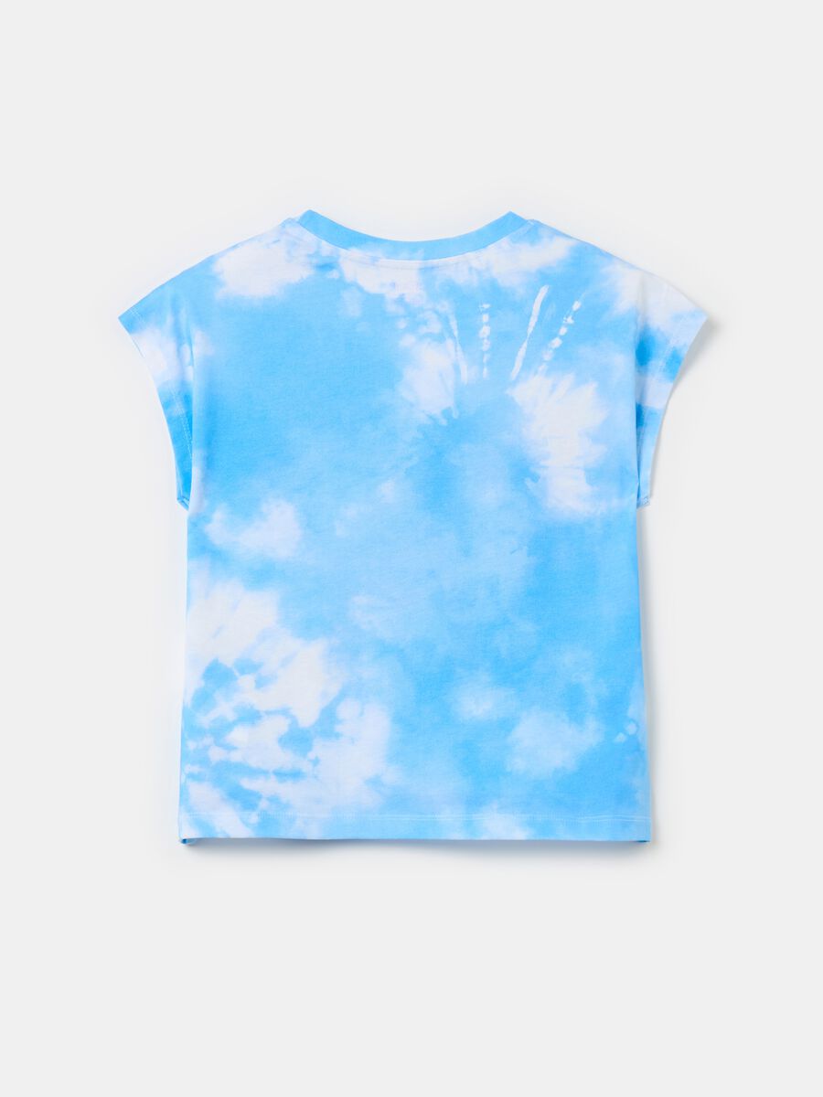 Tie-dye cotton T-shirt with Stitch print_1