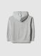 Children's grey hoodie with zip in pure cotton regular fit_1
