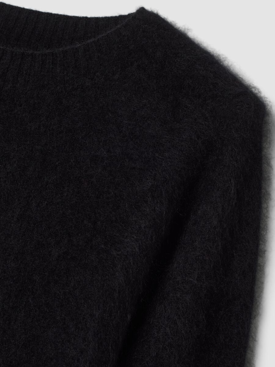 Black crew-neck wool and cashmere blend jumper, oversized fit_5