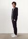 Black pure organic cotton joggers with drawstring for boys_0